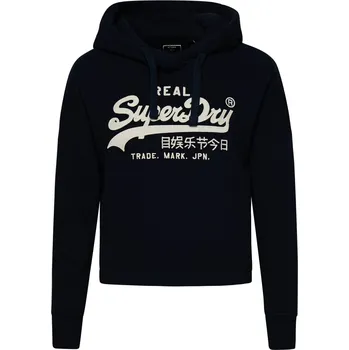 Dámská mikina Dámská Mikina SUPERDRY VINTAGE LOGO BOX FIT HOOD W2011555A98T – Tmavě modrá XS