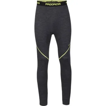 Pánské termoprádlo Pánské funkční Merino spodky PROGRESS MERINO LT XL Černá, Žlutá