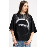 Reporter Young | Dívčí černé tričko BOXY s potiskem sluneční koróny a výšivkou „KINESIS“ - Barva ČERNÁ, Velikost 146 253-0440G-36-100-1
