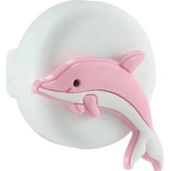 Lokátor Pouzdro na AirTag silikonové vodotěsné bílé s růžovým delfínem pro dětské tkaničky a boty GPS tracker příslušenství 35x27x20mm