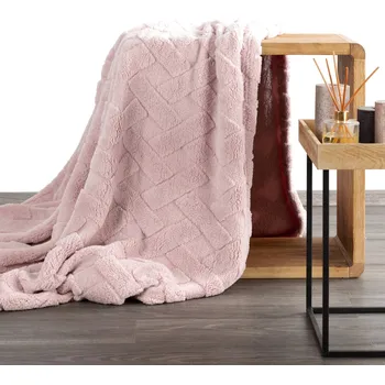 deka DEKA Z MIKROFLANELU CARO 170X210 CM PUDROVÁ