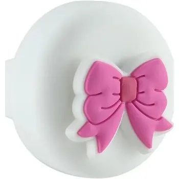 Lokátor Pouzdro na AirTag silikonové vodotěsné s růžovou mašlí pro dětské tkaničky bot GPS tracker příslušenství ochranný kryt 35x27x20mm