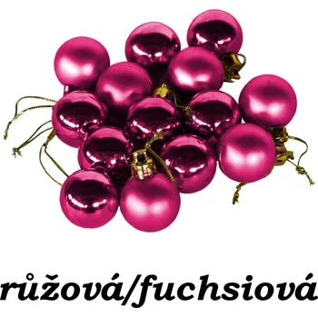 Vánoční dekorace Vánoční ozdoby 2 cm sada 24 ks červené Varianta: fuchsia růžovo-fialové