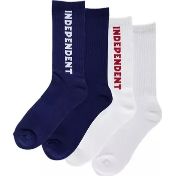 Pánské ponožky independent Pánské ponožky baseline 2-pack crew socks white/navy