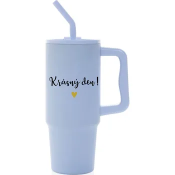 KRÁSNÝ DEN - světle modrý cestovní termohrnek 900 ml