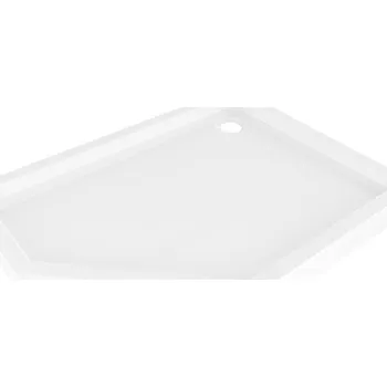 Mexen Flow+ pravý pětiúhelníkový sprchový kout 90 x 80 cm, bílý lesk - 46P108090RH Pětiboké sprchové vaničky