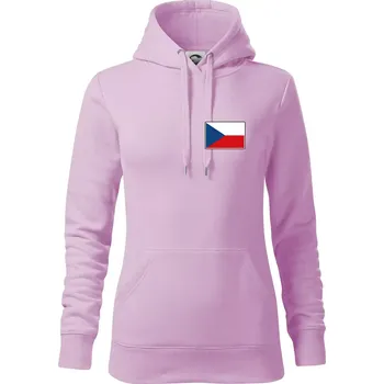 Dámská mikina Česká republika - Vlajka malá - Mikina dámská Cape s kapucí - S ( Orchid )