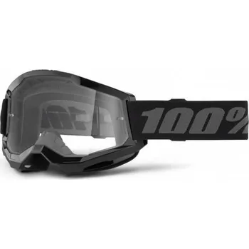 Motocyklové brýle STRATA 2, 100% brýle černé, čiré plexi, dětské
