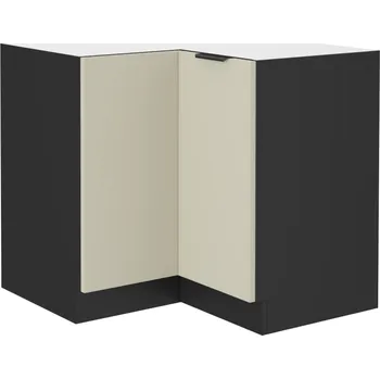 Kuchyňská linka Spodní rohová skříňka, cashmere / černá, ARAKA 90x90 DN 2F BB