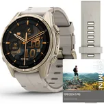 Garmin Fenix 8 Amoled Sapphire 43 mm | Sapphire, Soft Gold / Limestone s koženým řemínkem Sapphire, Soft Gold / Limestone s koženým řemínkem