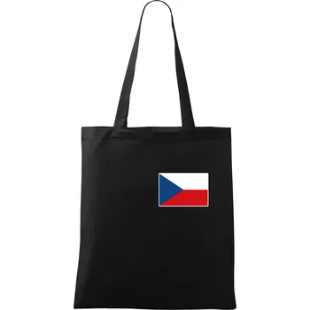 Nákupní taška Česká republika - Vlajka malá - Taška bavlněná - 42 x 38 cm ( Černá )