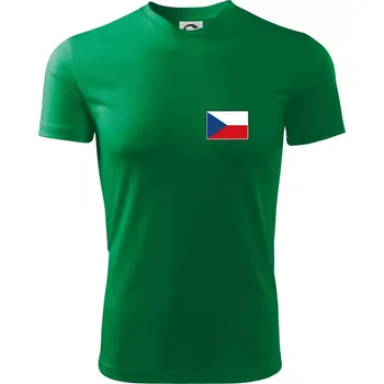 Pánské tričko Česká republika - Vlajka malá - Pánské triko Fantasy sportovní (dresovina) - 2XL ( Středně zelená )