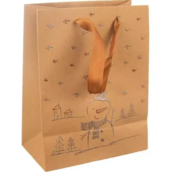 Dárková taška Taška papír dárková SNĚHULÁK 18x10x23 cm