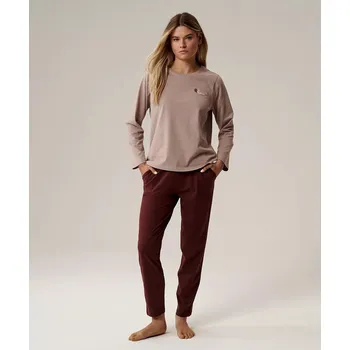 Dámské pyžamo Pyžamo Atlantic NLP-498 long/r S-2XL šedá melanžová smaragdová XL