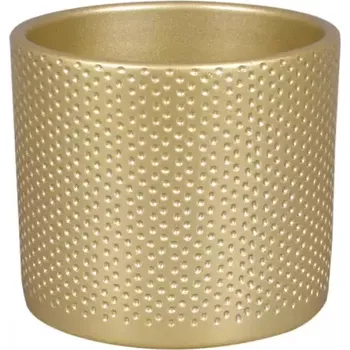 Obal na květináč Obal ZEUS DOTS CHRISTMAS 13cm zlatý lesk