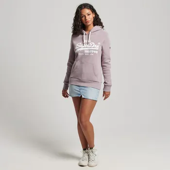 Dámská mikina Dámská Mikina SUPERDRY VINTAGE EMBELLISHED HOODIE W2011826A8ZT – Vínová L