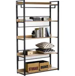 5-policový regál, dub/černá, KILOS NEW TYP 3