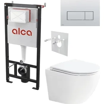 Alcadrain Set modulu do sádrokartonu, WC Urban Vort, sedátka a tlačítka chrom mat M572