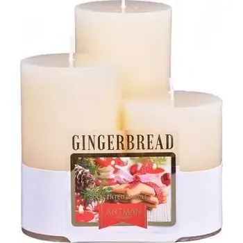 Vánoční dekorace Svíčka COOKIES WINTER d6x7,5/10/12,5cm 3ks Perník