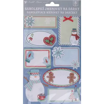 Vánoce Jmenovka na vánoční dárky 3D glitr 8 ks 14x21 cm