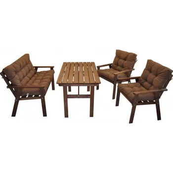 Zahradní sestava Zahradní sestava Nordic hnědá - polstry hnědý melír