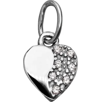 Přívěsek Zlaton Přívěsek bílé zlato srdce se zirkony 1.2cm 0.35g 000602506252