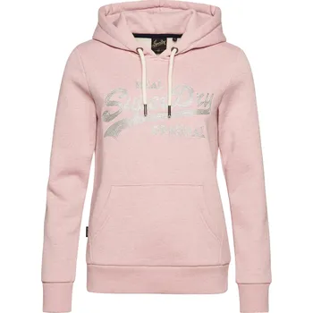 Dámská mikina Dámská Mikina SUPERDRY VINTAGE LOGO SCRIPTED COLLEGIATE HOODIE W2011825A6UY – Růžová M