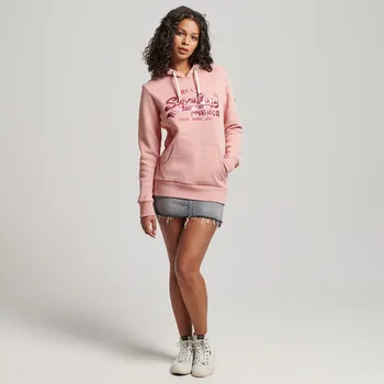Dámská mikina Dámská Mikina SUPERDRY VINTAGE EMBELLISHED HOODIE W2011826A9EE – Růžová S