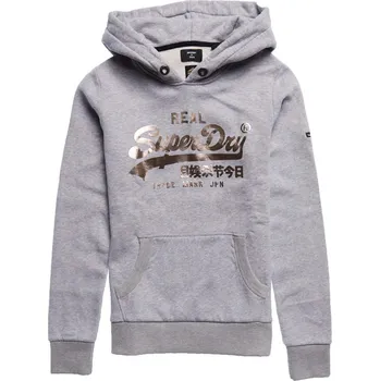 Dámská mikina Dámská Mikina SUPERDRY VL BOHO SPARKLE HOOD BB W2011251A07Q – Šedá L