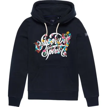 Dámská mikina Dámská Mikina SUPERDRY SCRIPT STYLE FLORAL HOOD W2011253A98T – Tmavě modrá S