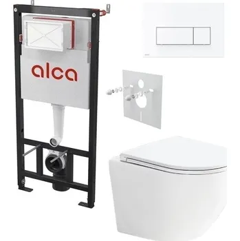 Alcadrain Set modulu do sádrokartonu, WC Urban Vort, sedátka a tlačítka bílá mat M576