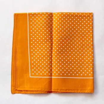 ETEX Dětský bavlněný šátek 55 x 55 cm - žlutý s bílými puntíky