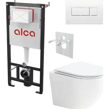 Alcadrain Set modulu do sádrokartonu, WC Urban Vort, sedátka a tlačítka bílá M370