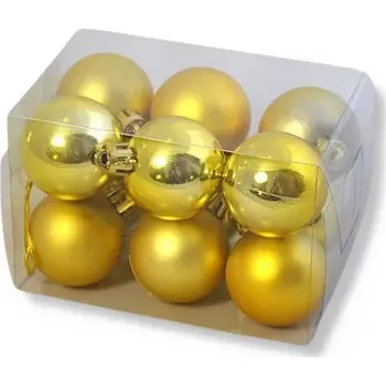 Vánoční ozdoba Dekorace Koule vánoční 4cm, 12ks zlatá