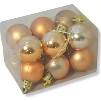 Vánoční ozdoba Dekorace Koule vánoční 4cm, 12ks bronzová