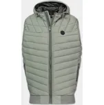 PitBull West Coast - pánská zimní vesta NAYLOR S KAPUCÍ šedozelená M