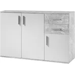 Komoda, bílá / beton, POPPY 2