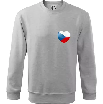 Chlapecké tričko Česká vlajka srdce - pravé prso - Mikina Essential dětská - 146 cm/10 let ( Světlešedý Melír )