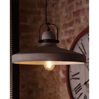 Závěsná lampa šedý beton a kovový nálevkovitý průmyslový styl ve tvaru žárovky Beliani