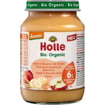 Jablko-banán s špaldou bez přidaného cukru Bio 190 g – Holle