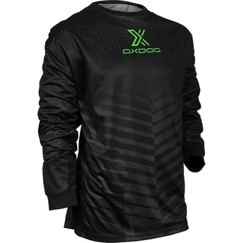 Florbalový dres Oxdog brankářský dres X2 Light Goalie Shirt SR Black-Green No Padding vel. L