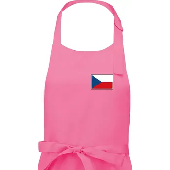 Kuchyňská zástěra Česká republika - Vlajka malá - Pánská zástěra na vaření - Univerzální velikost ( Růžová )