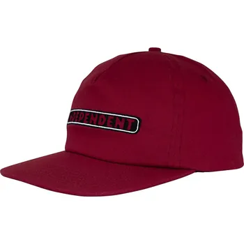 Kšiltovka independent Pánská kšiltovka bar logo snapback unstructured hat burgundy