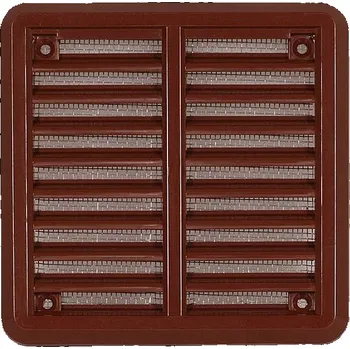 Větrací mřížka Větrací mřížka se síťovinou - krytka 150x150 hnědá