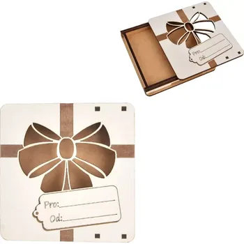 Dárková krabička Krabička dárková dřevo mašle Pro/Od 10x10 cm