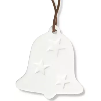 Vánoční dekorace Dekorace-Zvonek bílý porcelán 7cm