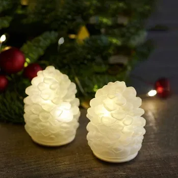 Vánoční dekorace SIRIUS LED skleněná dekorace šišky, sada 2 kusy, matné