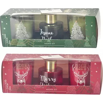 Aroma difuzér Aroma difuzér/svíčka vánoční sada 30 ml/6 cm 2ASS