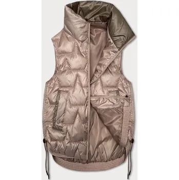 Dámská vesta Krátká perleťově růžová dámská vesta se stahovacími boky, odstíny růžové XL (42) i392_24821-53