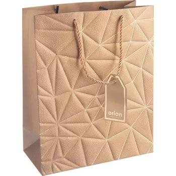 Dárková taška Taška papír dárková mřížka 26x12x32 cm zlatá